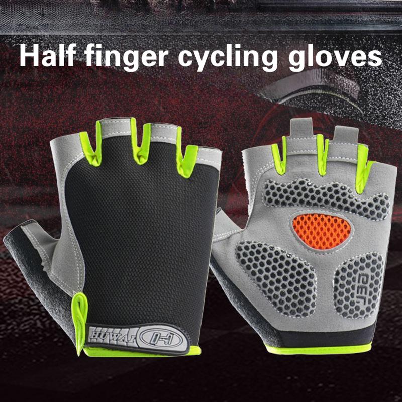 Workout Glove Gym - Unisex Half Finger Cycling Gloves Anti